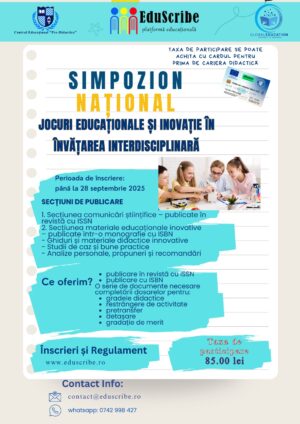 Simpozion Național : Jocuri educaționale și inovație în învățarea interdisciplinară
